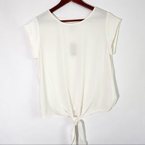 Chico’s White Soft Ease Tie Tee Top
